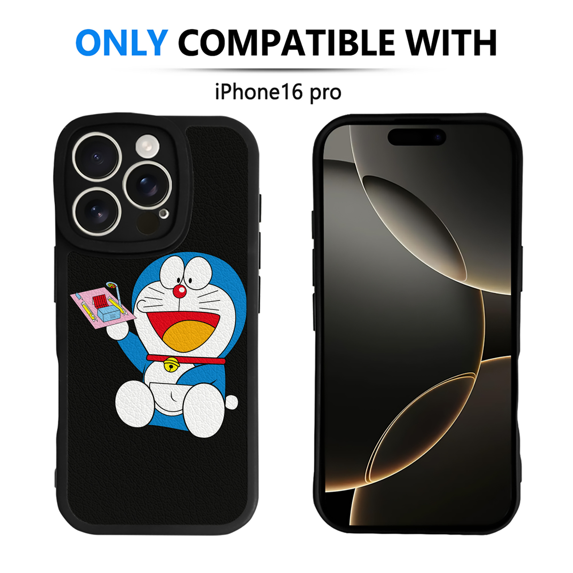 （画像用） ドラえもん Doraemon 【iPhone 16シリーズ対応】シリコンスマホケース（レザー調） 材質：シリコン